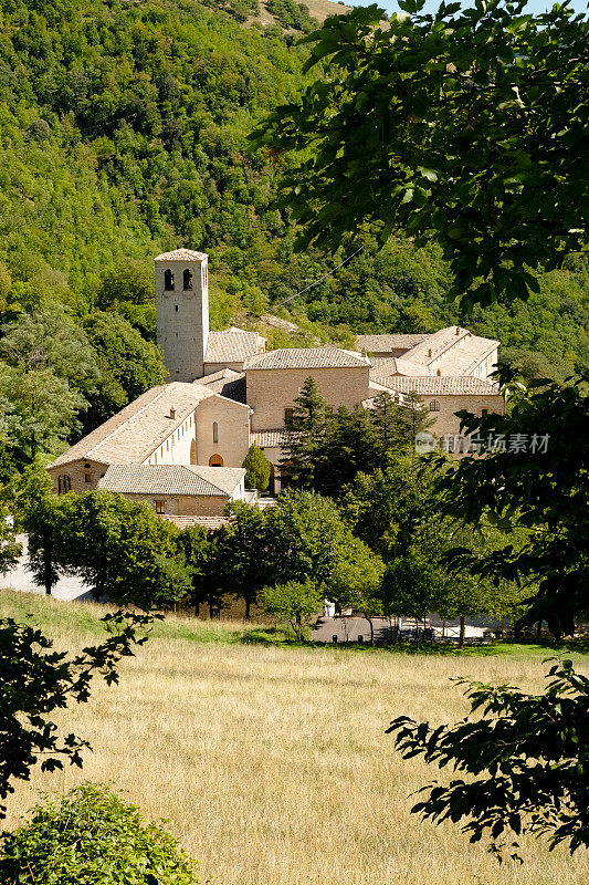 被树木环绕的Fonte Avellana修道院